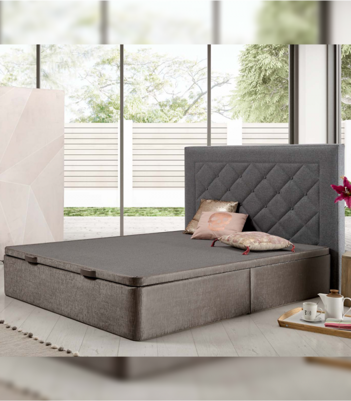 Canapé Basic tapizado Poligón medida colchón 90x190 cm. SP serie